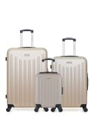 Set di 3 - Valigia grande, valigia da weekend e valigia cabina singola a 4 ruote Brooklyn beige - L/M/XXS