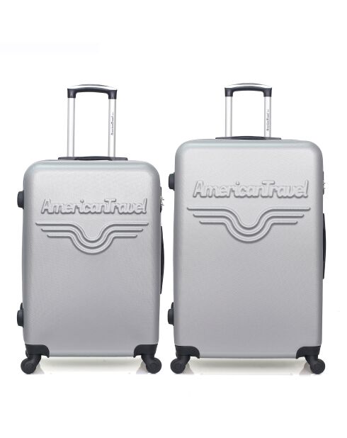 Lot de 2 - Valise grand format et valise weekend Chelsea grises - L/M