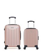 Lot de 2 valises cabine 4 roues simples Brooklyn rose doré - S/XXS