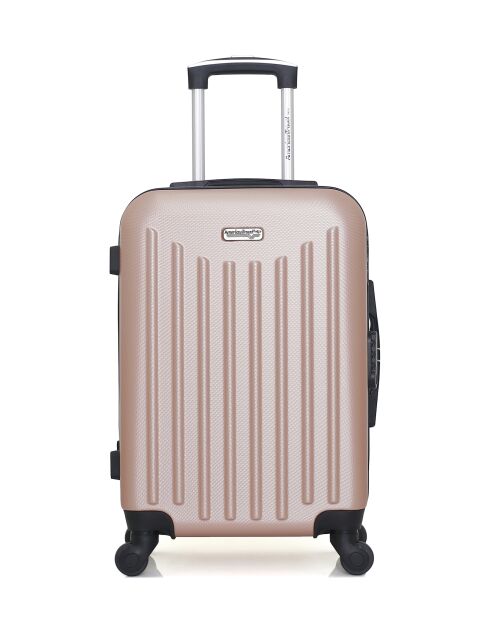 Lot de 2 valises cabine 4 roues simples Brooklyn rose doré - S/XXS