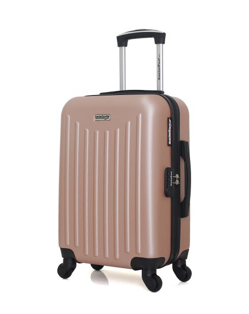 Lot de 2 valises cabine 4 roues simples Brooklyn rose doré - S/XXS