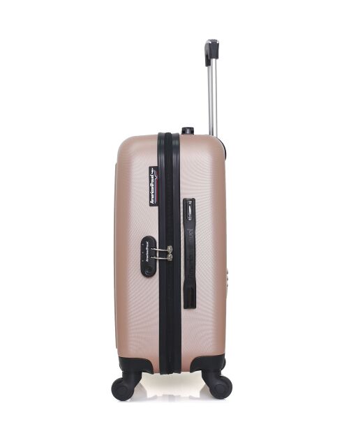 Lot de 2 valises cabine 4 roues simples Brooklyn rose doré - S/XXS