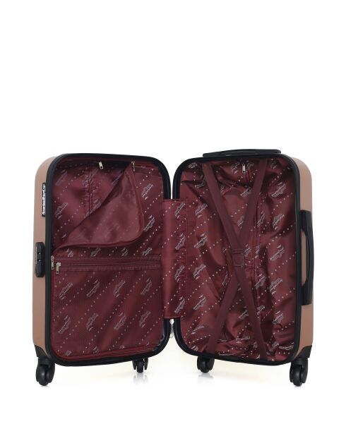 Lot de 2 valises cabine 4 roues simples Brooklyn rose doré - S/XXS