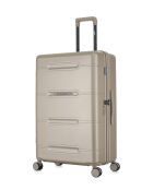 Lot de 3 - Valise grand format, valise weekend et valise cabine 4 roues doubles Cleveland beiges - L/M/XS