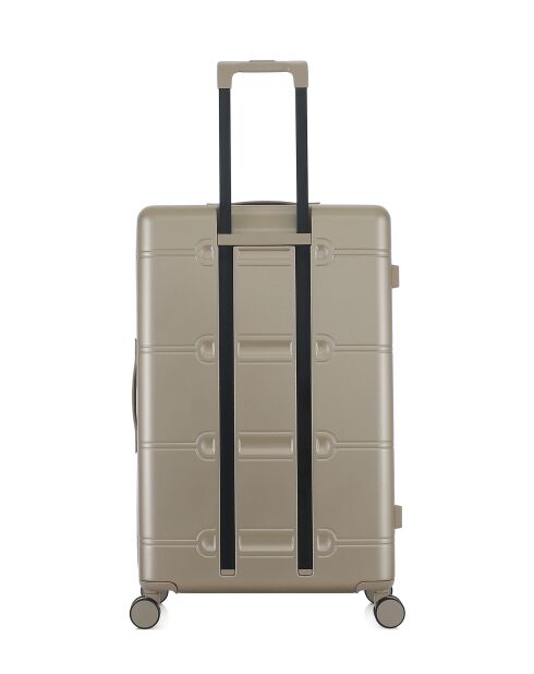 Lot de 3 - Valise grand format, valise weekend et valise cabine 4 roues doubles Cleveland beiges - L/M/XS
