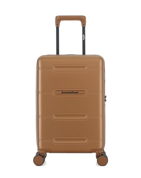 Valise Cabine XS 4 roues doubles Cleveland brun clair - 35x55x19 cm