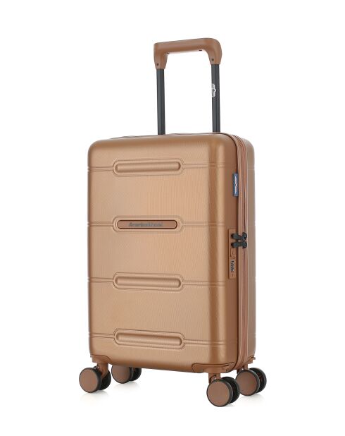Valise Cabine XS 4 roues doubles Cleveland brun clair - 35x55x19 cm