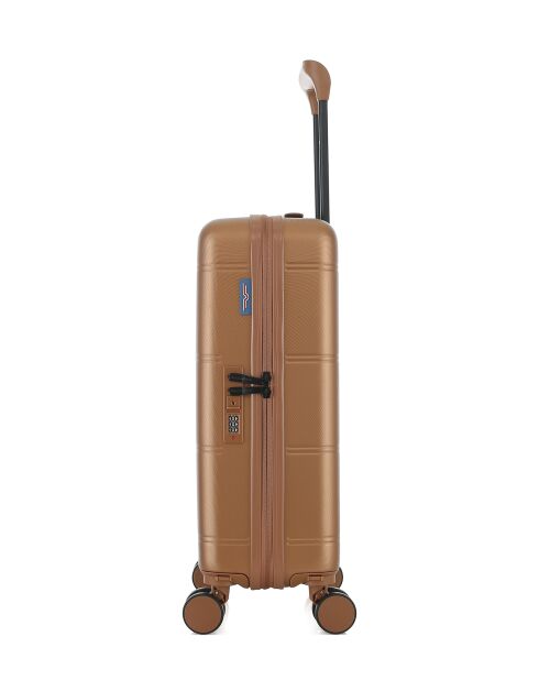 Valise Cabine XS 4 roues doubles Cleveland brun clair - 35x55x19 cm