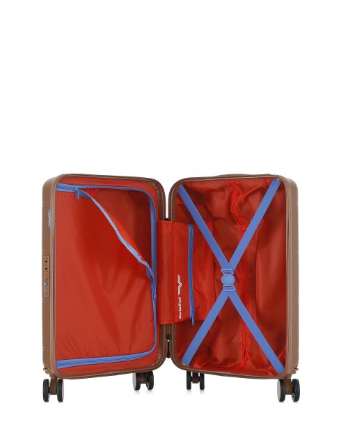 Valise Cabine XS 4 roues doubles Cleveland brun clair - 35x55x19 cm