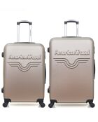 Lot de 2 - Valise grand format et valise weekend Chelsea beiges - L/M