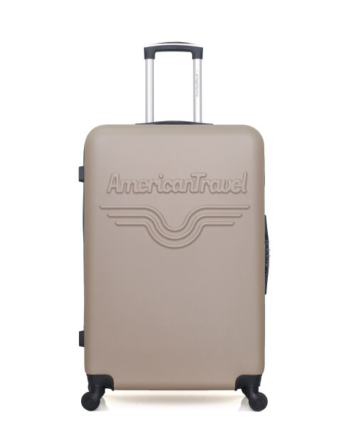 Lot de 2 - Valise grand format et valise weekend Chelsea beiges - L/M