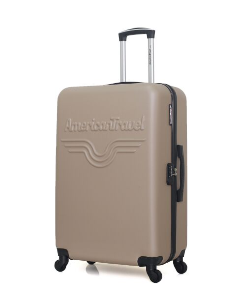 Lot de 2 - Valise grand format et valise weekend Chelsea beiges - L/M