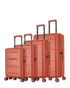 Lot de 4 valises 4 roues doubles Cleveland-O brique - L/M/S/XS