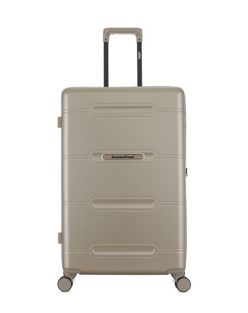Lot de 2 - Valise grand format et valise cabine 4 roues doubles Cleveland beiges - L/XS
