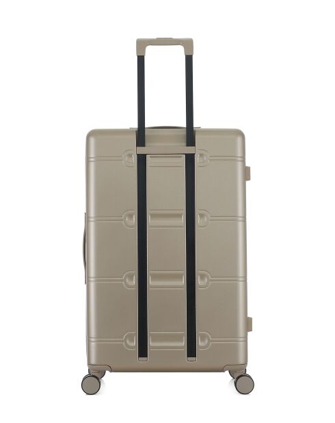 Lot de 2 - Valise grand format et valise cabine 4 roues doubles Cleveland beiges - L/XS