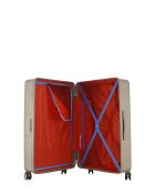 Lot de 2 - Valise grand format et valise cabine 4 roues doubles Cleveland beiges - L/XS