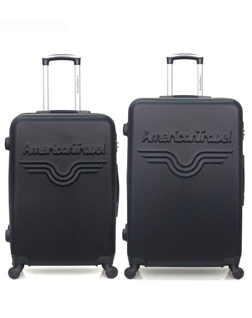 Lot de 2 - Valise grand format et valise weekend Chelsea noires - L/M