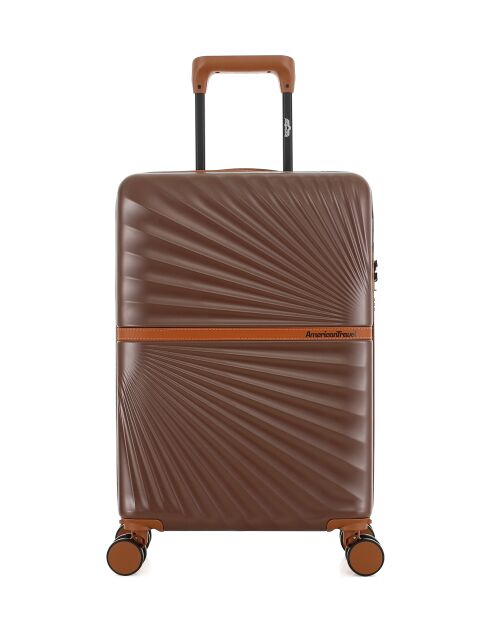 Valise Cabine S 4 roues doubles Oakland chocolat - 38,5x58,5x20 cm