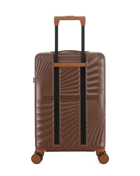 Valise Cabine S 4 roues doubles Oakland chocolat - 38,5x58,5x20 cm