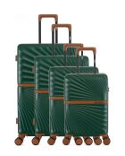 Lot de 4 valises 4 roues doubles Oakland-O vert foncé - L/M/S/XS