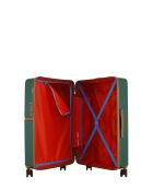 Lot de 4 valises 4 roues doubles Oakland-O vert foncé - L/M/S/XS