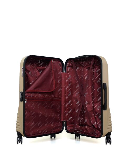 Lot de 2 - Valise grand format et valise weekend Dc beiges - L/M