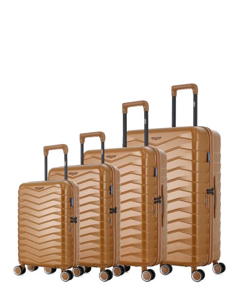Lot de 4 valises 4 roues doubles Seattle-O bronze - L/M/S/XS