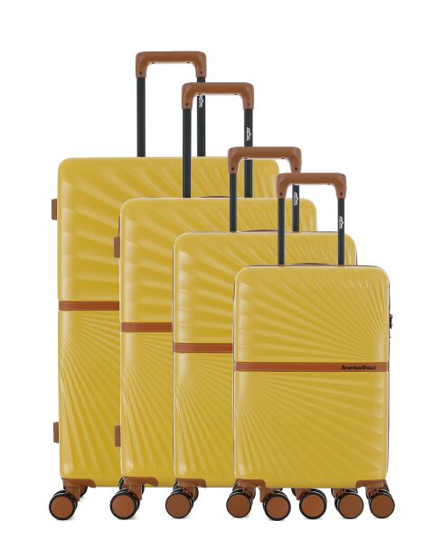 Lot de 4 valises 4 roues doubles Oakland-O miel - L/M/S/XS