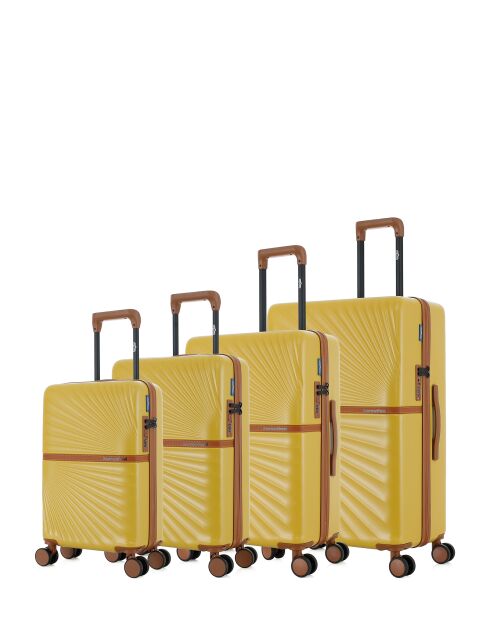 Lot de 4 valises 4 roues doubles Oakland-O miel - L/M/S/XS