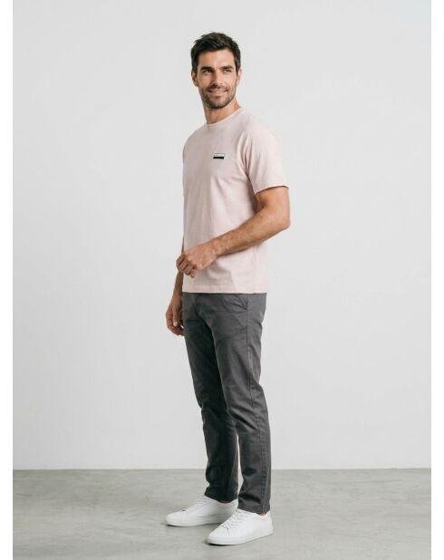 Kurzarm-T-Shirt mit lila Front- und Rückendruck