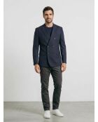 Rechte colbert gekruist met 6 knopen en dubbele split marineblauw