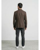 Veste croisee 4 boutons double fente brown