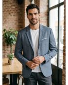 Blaue gerade Anzugjacke mit Doppelschlitz