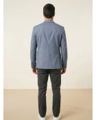 Blaue gerade Anzugjacke mit Doppelschlitz