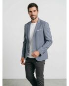 Blaue gerade Anzugjacke mit Doppelschlitz