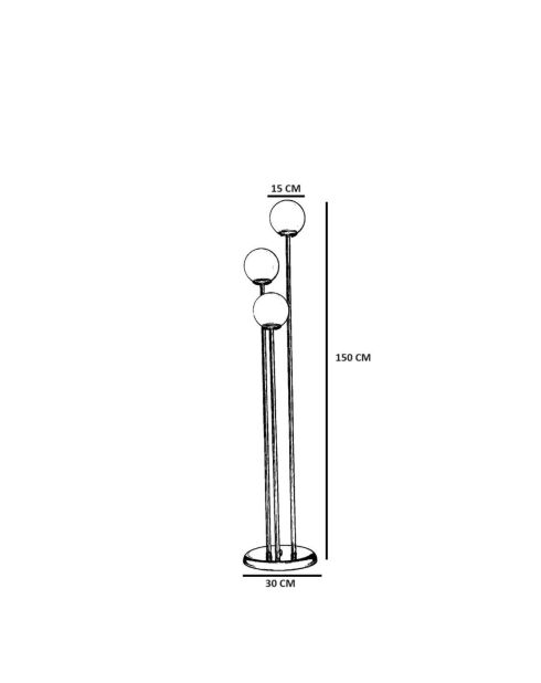 Lampadaire 8813-1 noir blanc - 150x30 cm