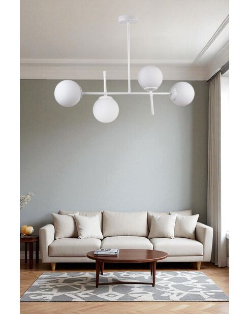 Lampadario 8990-2 bianco - 65x15x15 cm