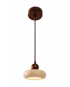 Lustre Rond beige noyer - 140 x15x4 cm