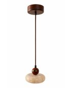 Lustre Rond beige noyer - 140 x15x4 cm