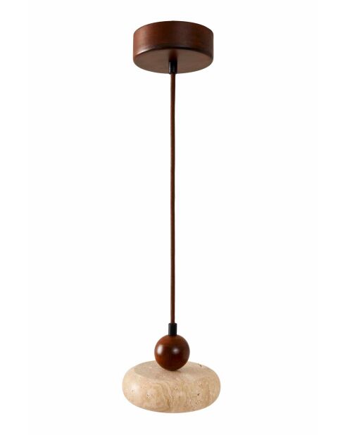 Lustre Rond beige noyer - 140 x15x4 cm