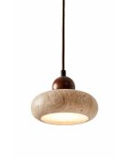 Lustre Rond beige noyer - 140 x15x4 cm