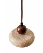 Lustre Rond beige noyer - 140 x15x4 cm