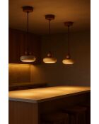 Lustre Rond beige noyer - 140 x15x4 cm