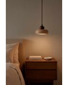 Lustre Rond beige noyer - 140 x15x4 cm