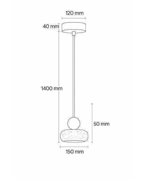 Lustre Rond beige noyer - 140 x15x4 cm
