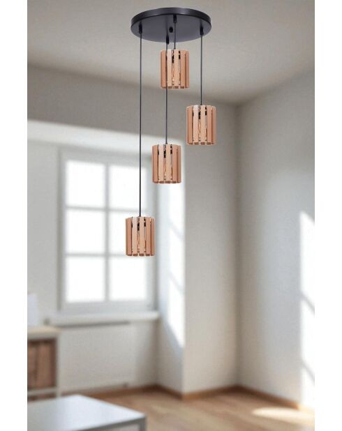 Lustre 9075-4 chêne noir - 80x14x28 cm