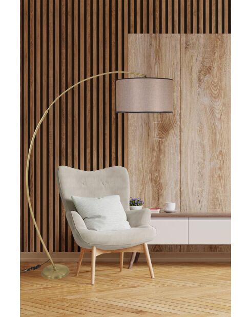 8540-11 donkere rieten vloerlamp - 185 x185 x30 cm
