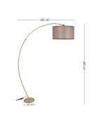 8540-11 donkere rieten vloerlamp - 185 x185 x30 cm