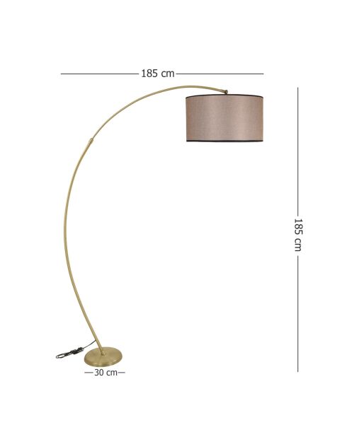 8540-11 donkere rieten vloerlamp - 185 x185 x30 cm