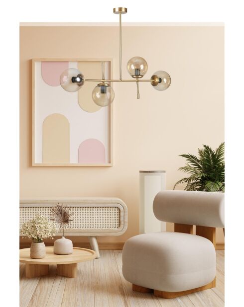 Lampadario 8712-2 oro - 90x15x65 cm